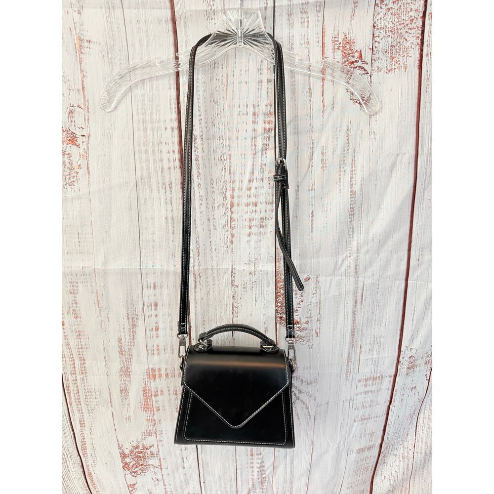 Black Structured Top Handle Crossbody Mini Bag Envelope Purse - Urban Outfitters